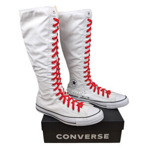 Converse XXHI White Black Red Elastic Lace Canvas Knee High Sneaker Boot M11 W13